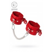 Красные мягкие кожаные оковы с люверсами - Pecado - купить с доставкой в Новокуйбышевске