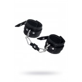 Черные двухслойные наручники с белой строчкой - Pecado - купить с доставкой в Новокуйбышевске