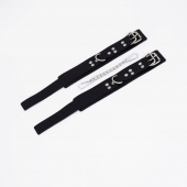 Черные кожаные оковы с регулируемыми ремешками - Crazy Handmade - купить с доставкой в Новокуйбышевске