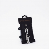 Черные кожаные наручники с хромированной фурнитурой - Crazy Handmade - купить с доставкой в Новокуйбышевске