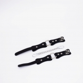 Черные кожаные оковы с кольцом - Crazy Handmade - купить с доставкой в Новокуйбышевске