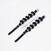 Черные кожаные наручники из звеньев - Crazy Handmade - купить с доставкой в Новокуйбышевске