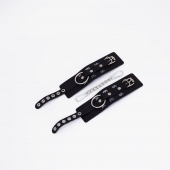 Черные кожаные наручники Sex - Crazy Handmade - купить с доставкой в Новокуйбышевске