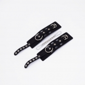 Черные кожаные наручники Sex - Crazy Handmade - купить с доставкой в Новокуйбышевске
