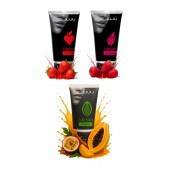 Набор из 3 съедобных лубрикантов JUJU (клубника, малина, тропические фрукты) - JuJu - купить с доставкой в Новокуйбышевске