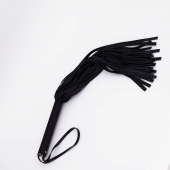 Черный кожаный флоггер - 45 см. - Crazy Handmade - купить с доставкой в Новокуйбышевске