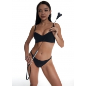 Стек с черным кожаным наконечником в виде сердца и металлической ручкой - 67 см. - Crazy Handmade - купить с доставкой в Новокуйбышевске