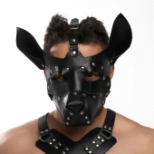 Черная кожаная маска «Собака» - Crazy Handmade - купить с доставкой в Новокуйбышевске