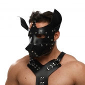 Черная кожаная маска «Собака» - Crazy Handmade - купить с доставкой в Новокуйбышевске