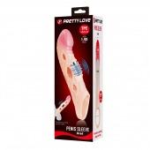 Телесная удлиняющая насадка с рельефом и вибрацией Brad - 21,3 см. - Baile - в Новокуйбышевске купить с доставкой