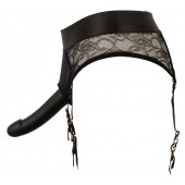 Черный женский страпон Strap-on Set: трусики и насадка - Orion - купить с доставкой в Новокуйбышевске