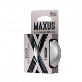 Черные утолщенные презервативы MAXUS Extra Strong с железным кейсом - 3 шт. - Maxus - купить с доставкой в Новокуйбышевске