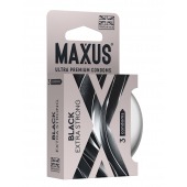 Черные утолщенные презервативы MAXUS Extra Strong с железным кейсом - 3 шт. - Maxus - купить с доставкой в Новокуйбышевске