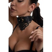 Фигурный чокер с узорами и золотистой фурнитурой - Crazy Handmade - купить с доставкой в Новокуйбышевске