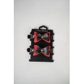 Черно-красные кожаные наручники с бантиками - Crazy Handmade - купить с доставкой в Новокуйбышевске