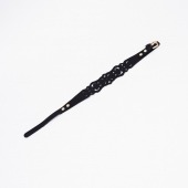 Черный ажурный чокер с золотистой фурнитурой - Crazy Handmade - купить с доставкой в Новокуйбышевске