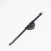 Черный чокер с клепками и золотистой фурнитурой - Crazy Handmade - купить с доставкой в Новокуйбышевске