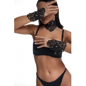 Фигурный набор для БДСМ-игр с узорами и золотистой фурнитурой - Crazy Handmade - купить с доставкой в Новокуйбышевске