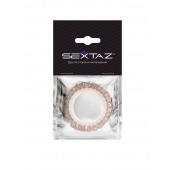 Эрекционное кольцо с бежевыми «ресничками» - Sextaz - в Новокуйбышевске купить с доставкой