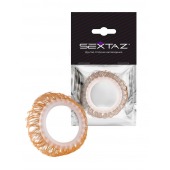 Эрекционное кольцо с бежевыми «ресничками» - Sextaz - в Новокуйбышевске купить с доставкой