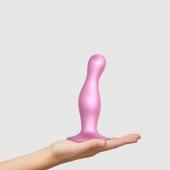 Розовая насадка Strap-On-Me Dildo Plug Curvy size M - Strap-on-me - купить с доставкой в Новокуйбышевске