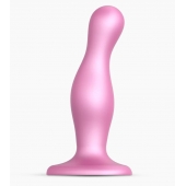 Розовая насадка Strap-On-Me Dildo Plug Curvy size M - Strap-on-me - купить с доставкой в Новокуйбышевске