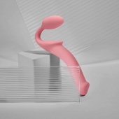 Розовый безремневой страпон Strap-on-me Semi-Realistic Bendable Strap-On size XL - Strap-on-me - купить с доставкой в Новокуйбышевске