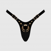 Черный пояс для фиксации насадок Strap-On-Me Leatherette Harness Fabulous - Strap-on-me - купить с доставкой в Новокуйбышевске