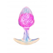 Розоватая анальная пробка со спиралевидным рельефом - 9 см. - AnaLove