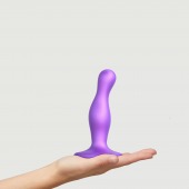 Фиолетовая насадка Strap-On-Me Dildo Plug Curvy size S - Strap-on-me - купить с доставкой в Новокуйбышевске
