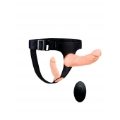 Женский страпон с 2 насадками, вибрацией и пультом ДУ - Erowoman-Eroman - купить с доставкой в Новокуйбышевске