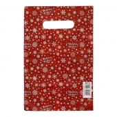 Красный подарочный новогодний пакет с вырубной ручкой (20х30 см) - Сима-Ленд - купить с доставкой в Новокуйбышевске