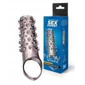 Дымчатая насадка на пенис с шипами и выпуклостями - 12 см. - Sex Expert - в Новокуйбышевске купить с доставкой