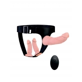 Женский страпон с 3 насадками и вибрацией - Erowoman-Eroman - купить с доставкой в Новокуйбышевске