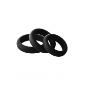 Набор из 3 черных эрекционных колец Smooth Silicone Cockring Pack - Dream Toys - в Новокуйбышевске купить с доставкой
