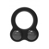 Черное эрекционное кольцо с утяжелителями Cockring Dual Weight - Dream Toys - в Новокуйбышевске купить с доставкой