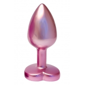 Розовая анальная пробка с кристаллом-сердцем Pearl Pink Plug Small - Dream Toys
