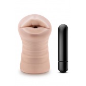 Телесный мастурбатор-ротик Nicole Vibrating Masturbator - Blush Novelties - в Новокуйбышевске купить с доставкой