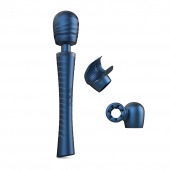Синий вибромассажёр с насадками Man.wand Edgy - Manwan - в Новокуйбышевске купить с доставкой