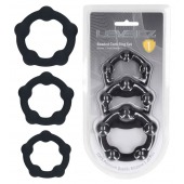 Набор из 3 эрекционных колец Beaded Silicone Cockring Set - Shots Media BV - в Новокуйбышевске купить с доставкой