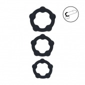 Набор из 3 эрекционных колец Beaded Silicone Cockring Set - Shots Media BV - в Новокуйбышевске купить с доставкой