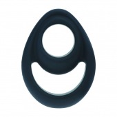 Черное эрекционное кольцо Double Ergo Silicone Cockring - Shots Media BV - в Новокуйбышевске купить с доставкой