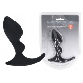 Черная анальная пробка для массажа простаты Double Ripple Silicone Prostate Massager - Shots Media BV - в Новокуйбышевске купить с доставкой