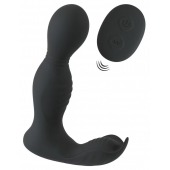 Черная анальная пробка с вибрацией, вращением и пультом ДУ RC Butt Plug with 2 Functions - Orion - в Новокуйбышевске купить с доставкой