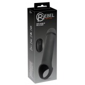 Черная вибронасадка для пениса с хомутом для мошонки и пультом ДУ Remote Controlled Penis Extension - Orion - в Новокуйбышевске купить с доставкой