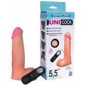 Фаллическая насадка Харнесс UNICOCK 5,5  с вибрацией - 17 см. - LOVETOY (А-Полимер) - купить с доставкой в Новокуйбышевске
