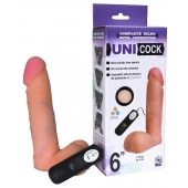 Фаллическая насадка Харнесс UNICOCK 6  с вибрацией - 18 см. - LOVETOY (А-Полимер) - купить с доставкой в Новокуйбышевске