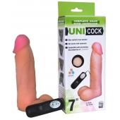 Фаллическая насадка Харнесс UNICOCK 7  с вибрацией - 19 см. - LOVETOY (А-Полимер) - купить с доставкой в Новокуйбышевске