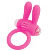 Розовое эрекционное виброкольцо A-toys с ушками - A-toys - в Новокуйбышевске купить с доставкой