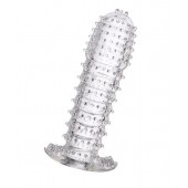 Гелевая прозрачная насадка c шипами - 12 см. - Toyfa Basic - в Новокуйбышевске купить с доставкой